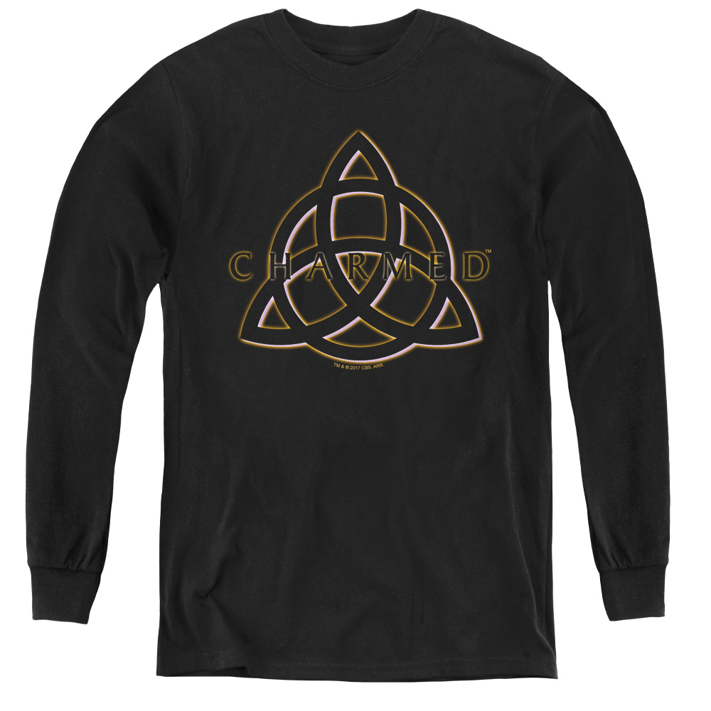 Charmed & Triple Linked Logo-Youth Long Sleeve Tee, Black - Medium