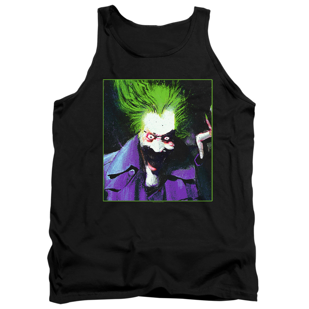 Batman & Arkham Asylum Joker-Adult Tank Top, Black - Small