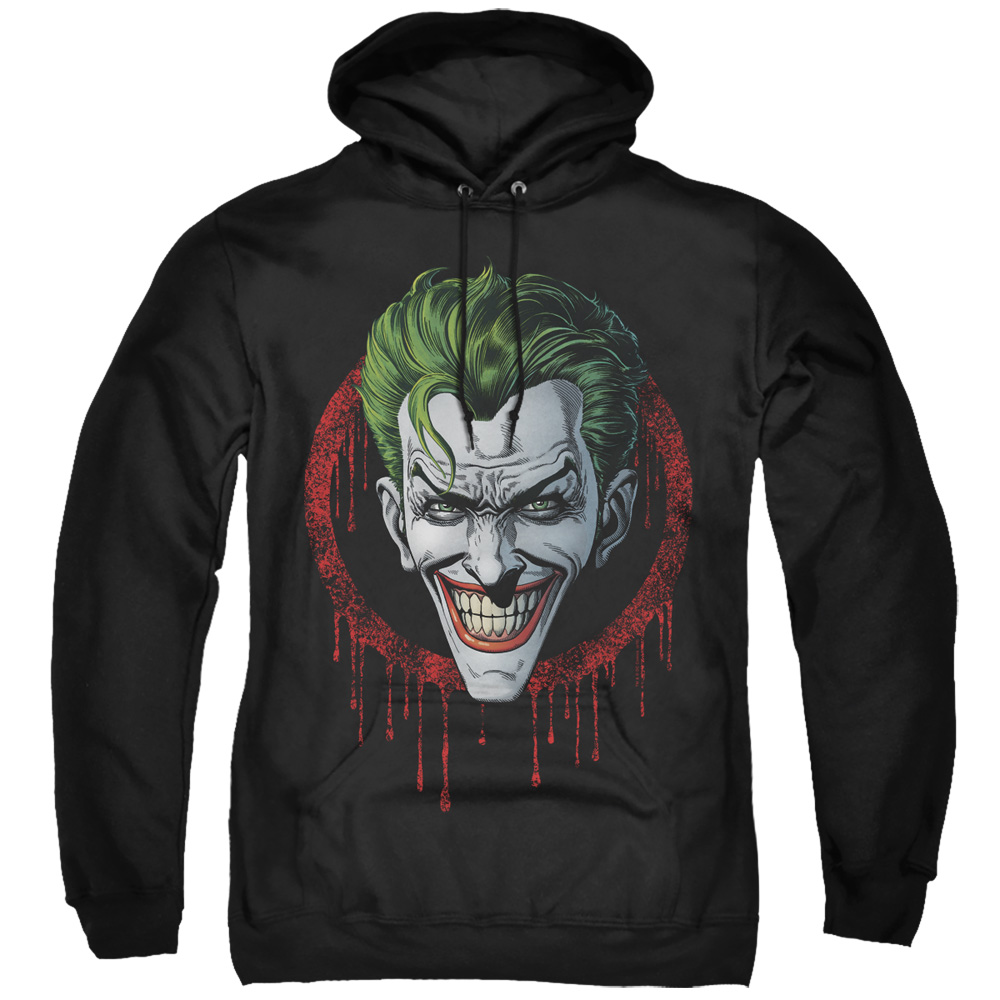 BM2973-AFTH-7 Batman & Joker Drip-Adult Pull-Over Hoodie, Black - 4X -  Trevco