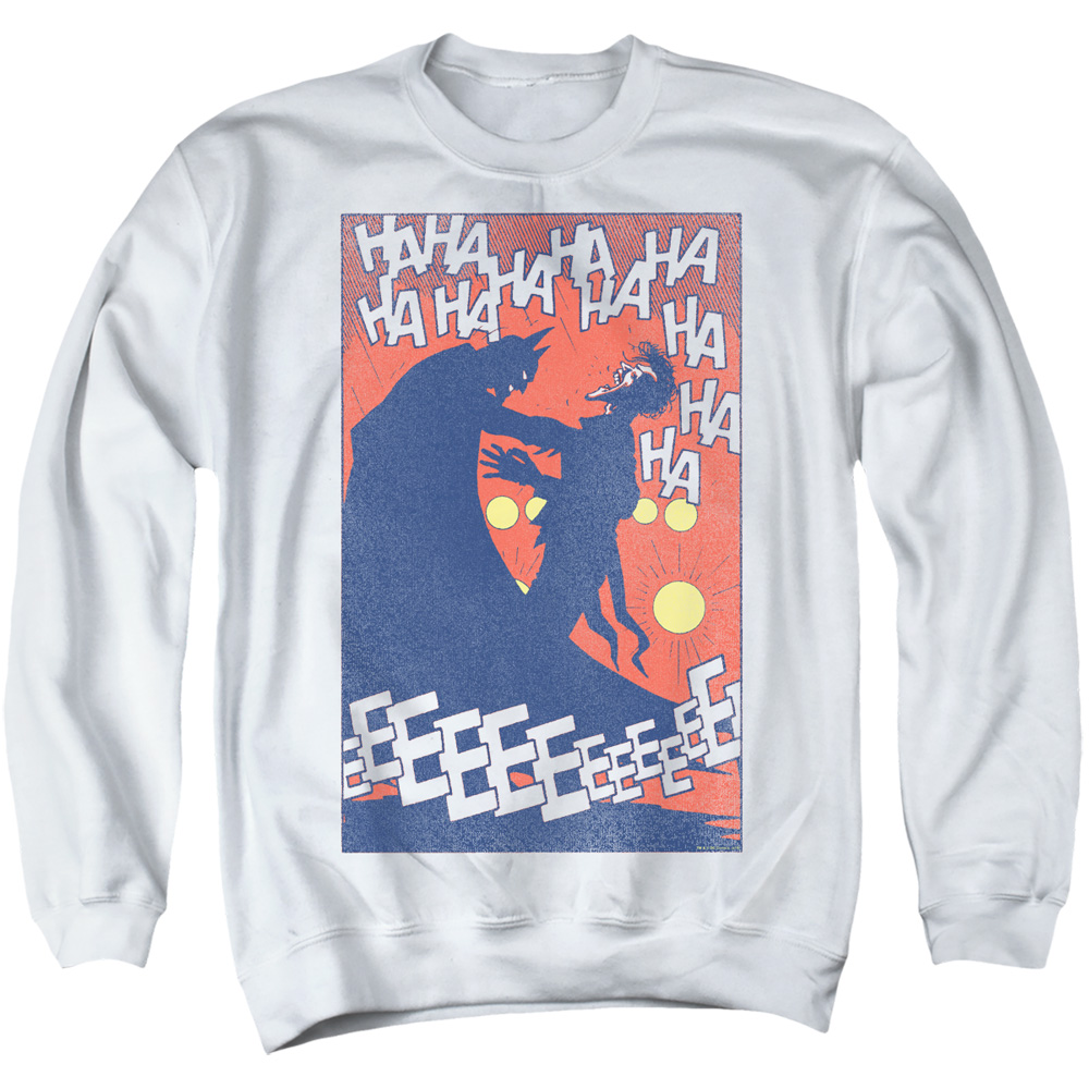 Batman & Punchline-Adult Crewneck Sweatshirt, White - 2X