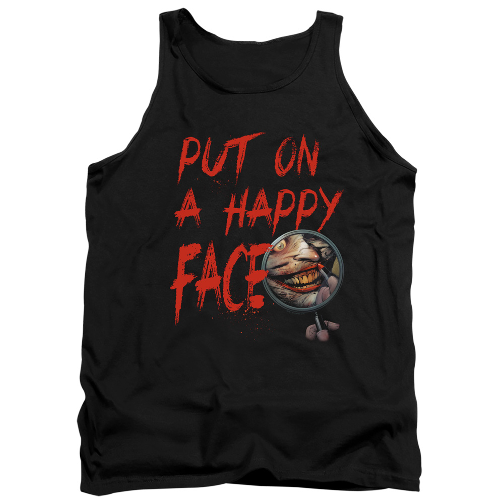 BM2976-TK-2 Batman & Happy Face-Adult Tank Top, Black - Medium