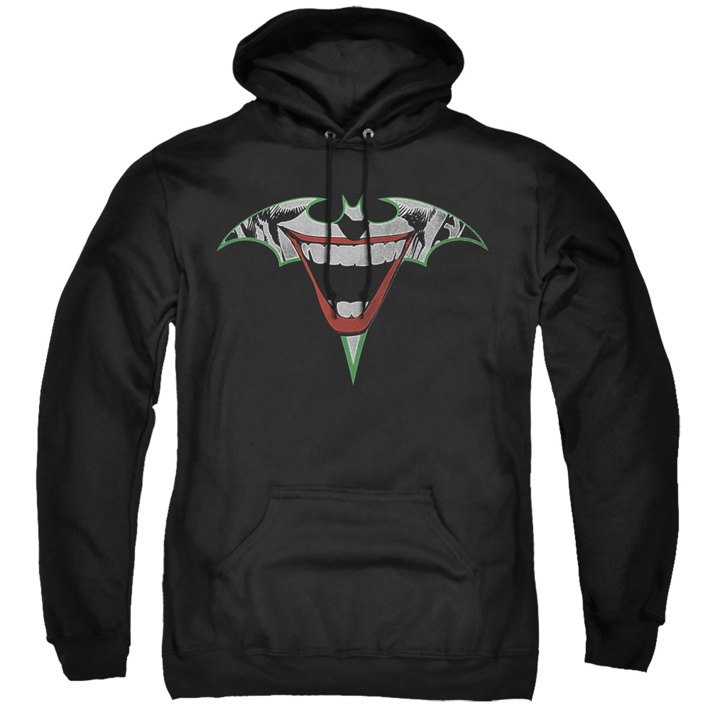 BM2986-AFTH-7 Batman & Joker Bat Logo-Adult Pull-Over Hoodie, Black - 4X -  Trevco