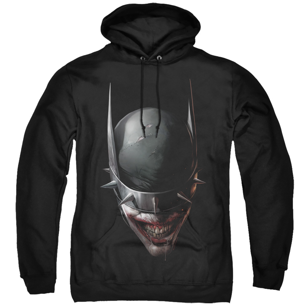 BM2987-AFTH-7 Batman & Batman Who Laughs Head-Adult Pull-Over Hoodie, Black - 4X -  Trevco