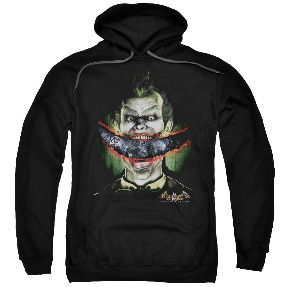 BM1818-AFTH-7 Batman Aa & Crazy Lips-Adult Pull-Over Hoodie, Black - 4X -  Trevco