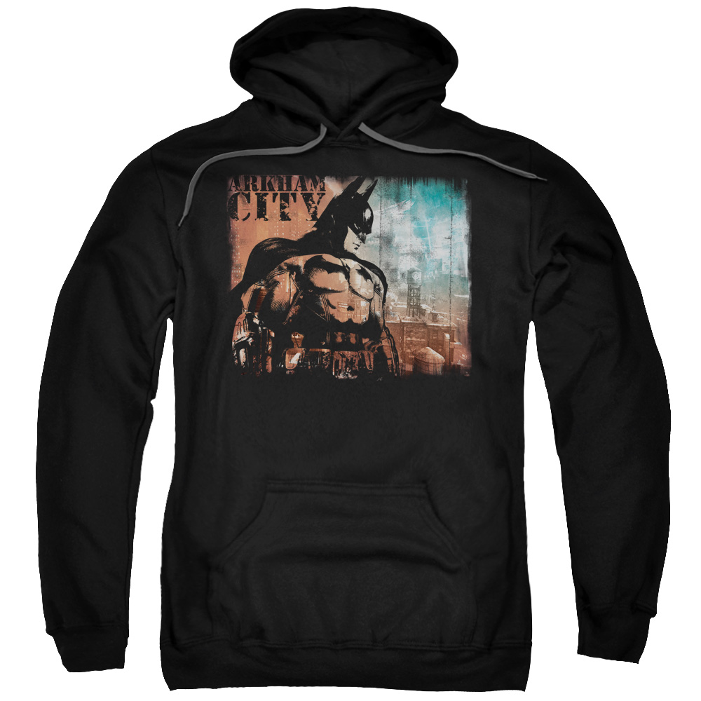 BM1988-AFTH-7 Arkham City & City Knockout-Adult Pull-Over Hoodie, Black - 4X -  Trevco