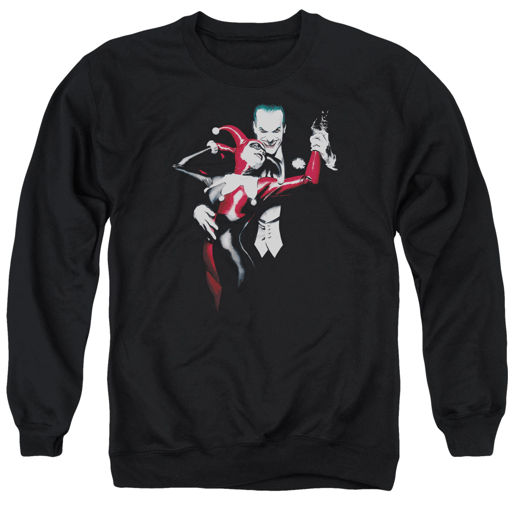 Batman Harley & Joker-Adult Crewneck Sweatshirt, Black - Medium