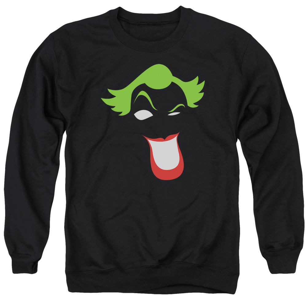 Batman & Joker Simplified-Adult Crewneck Sweatshirt, Black - Medium