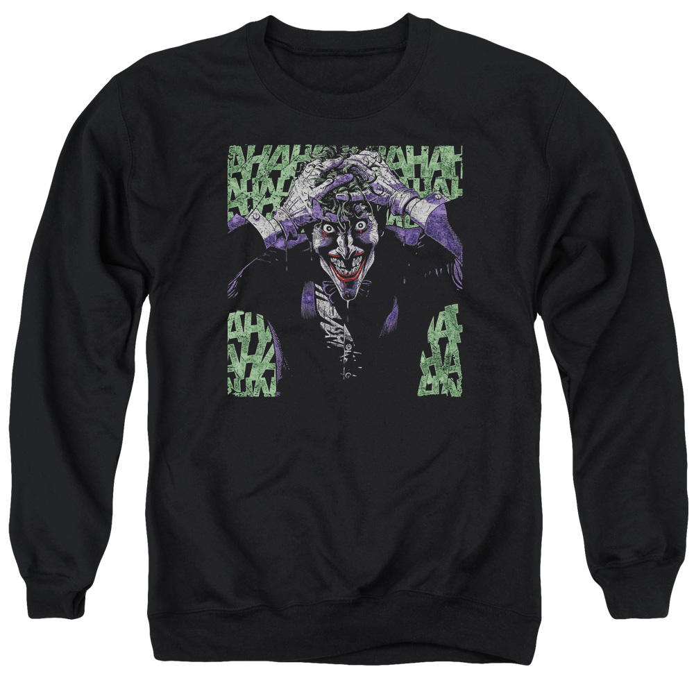 Batman & Insanity-Adult Crewneck Sweatshirt, Black - Medium