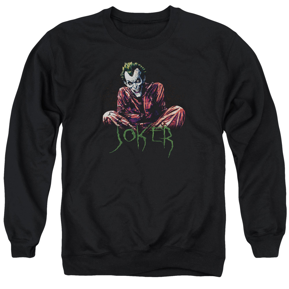 Batman & Straight Jacket-Adult Crewneck Sweatshirt, Black - Extra Large