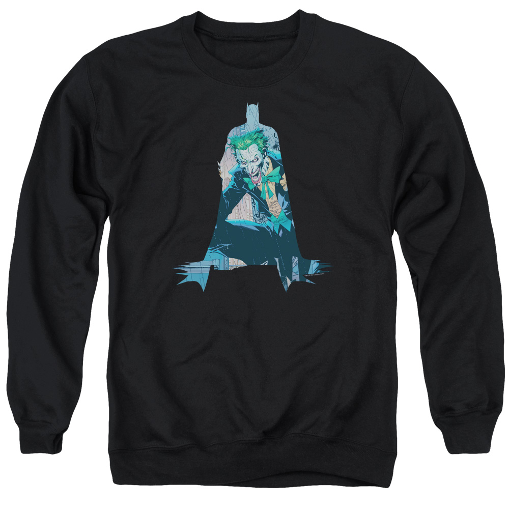 Batman & Scene Inside-Adult Crewneck Sweatshirt, Black - 3X