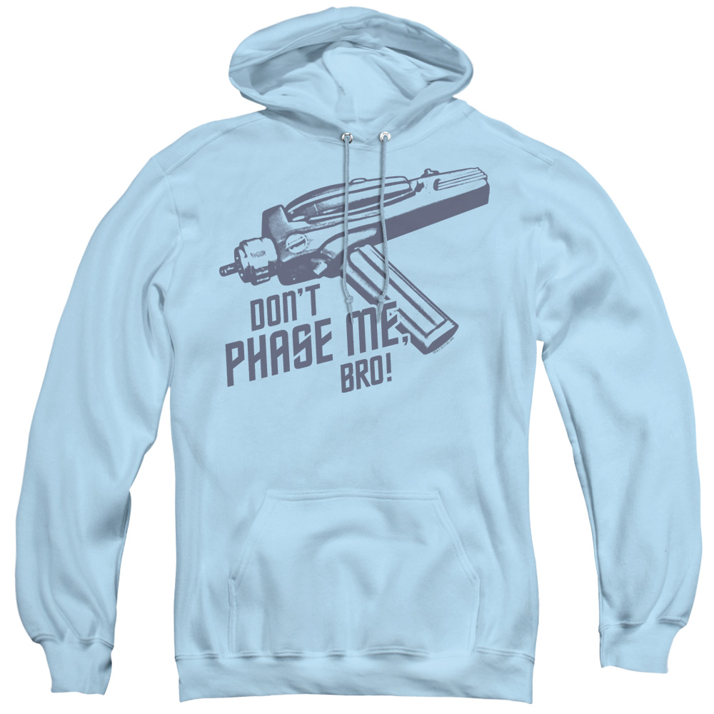 Star Trek & Dont Phase Me Bro - Adult Pull-Over Hoodie, Light Blue - Large
