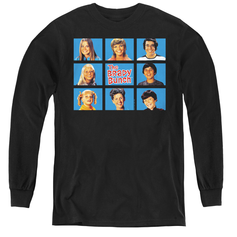CBS113-YL-3 Brady Bunch & Framed - Youth Long Sleeve Tee, Black - Large