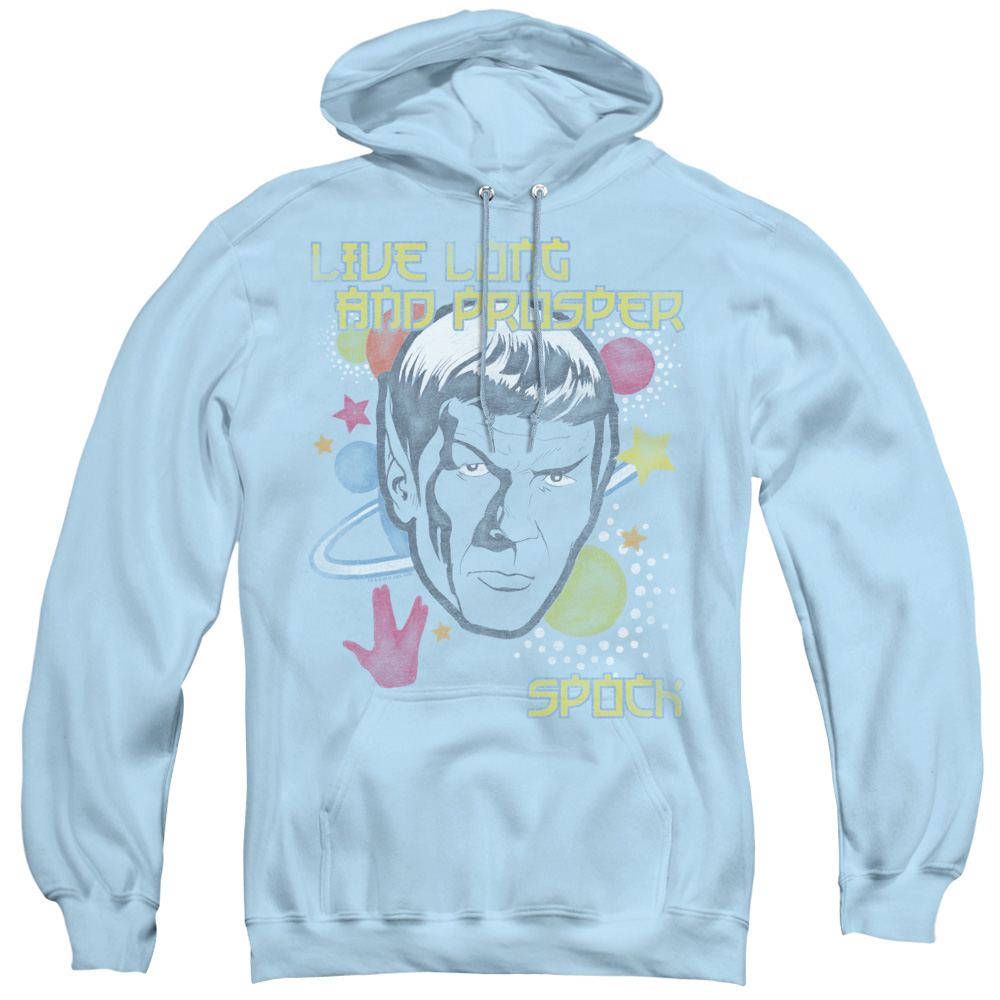 CBS1156-AFTH-2 Star Trek & Japansese Spock - Adult Pull-Over Hoodie, Light Blue - Medium
