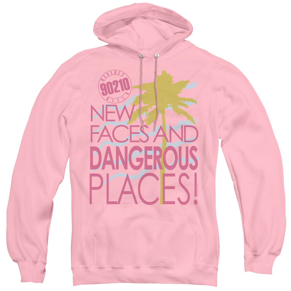 CBS1233-AFTH-4 90210 & Tagline - Adult Pull-Over Hoodie, Pink - Extra Large