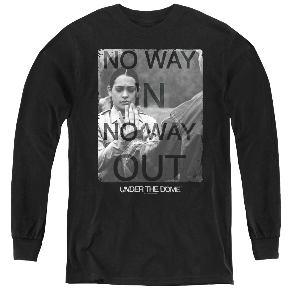 CBS1353-YL-1 Under the Dome & Trapped-Youth Long Sleeve Tee, Black - Small