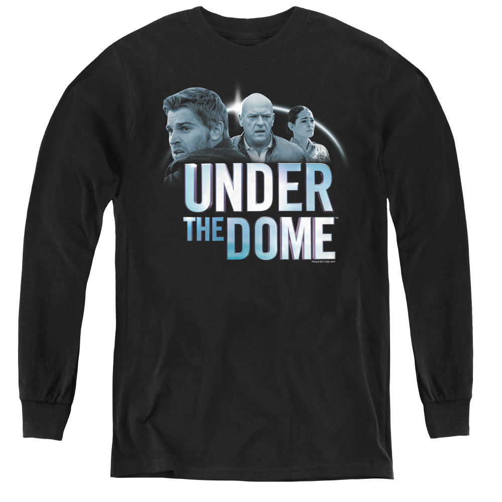 CBS1354-YL-4 Under the Dome & Character Art-Youth Long Sleeve Tee, Black - Extra Large