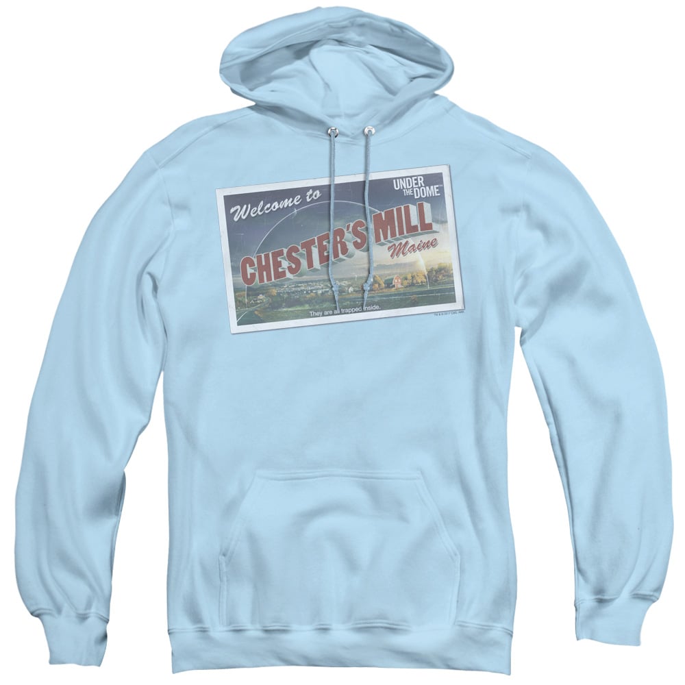 CBS1357-AFTH-3 Under the Dome & Postcard-Adult Pull-Over Hoodie, Light Blue - Large