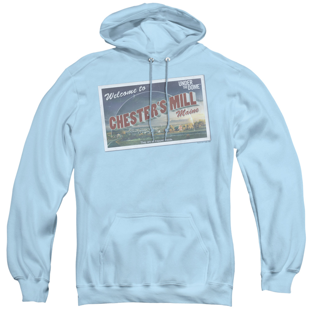 CBS1357-AFTH-6 Under the Dome & Postcard-Adult Pull-Over Hoodie, Light Blue - 3X