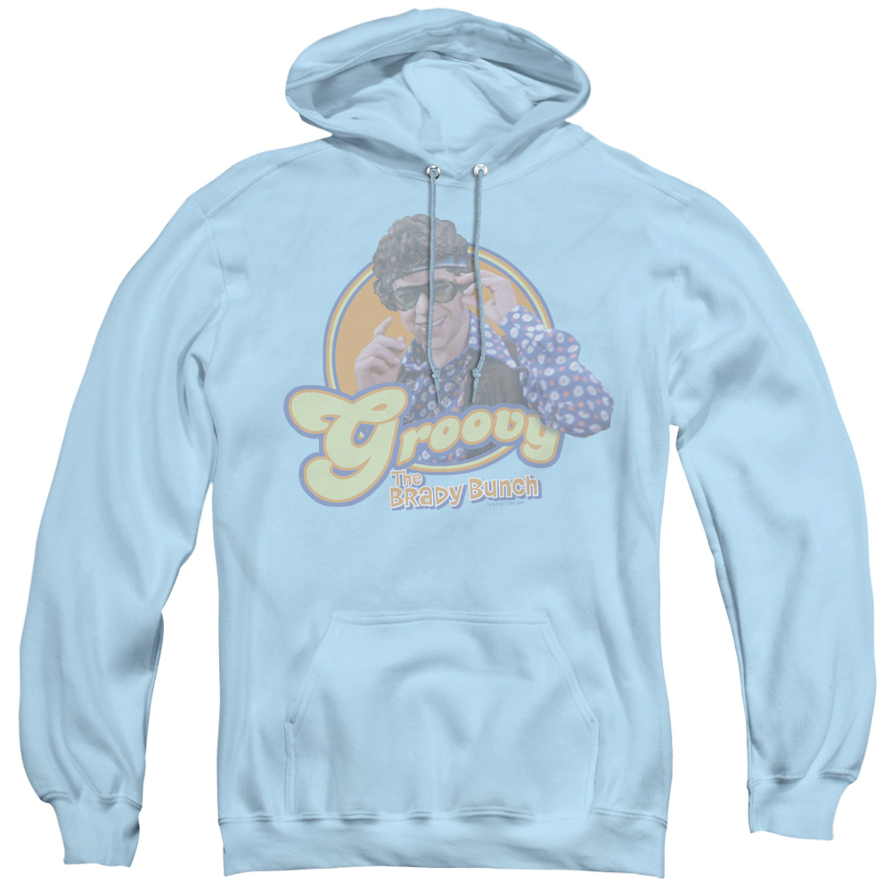 CBS135-AFTH-5 Brady Bunch & Groovy Greg - Adult Pull-Over Hoodie, Light Blue - 2X