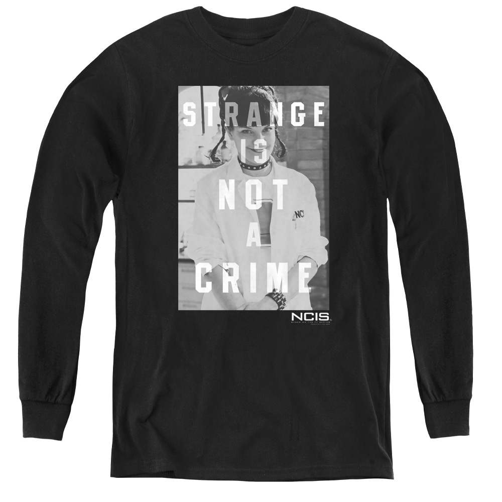 Ncis & Strange-Youth Long Sleeve Tee, Black - Small