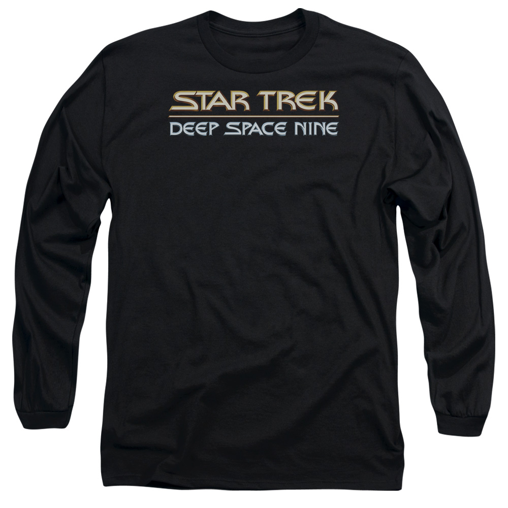 Star Trek & Deep Space Nine Logo-Long Sleeve Adult 18-1 Tee, Black - 2X