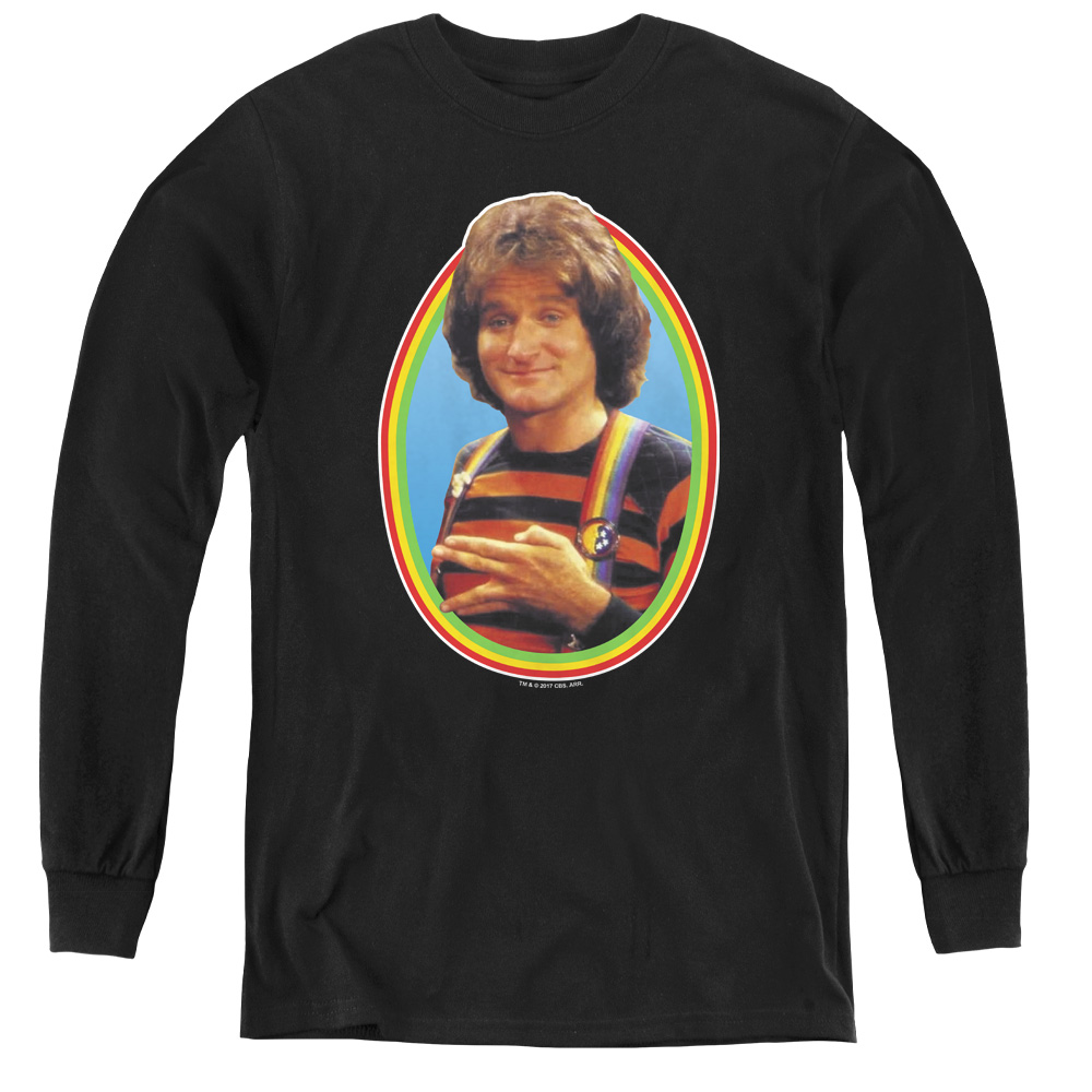 Mork & Mindy & Mork-Youth Long Sleeve Tee, Black - Medium