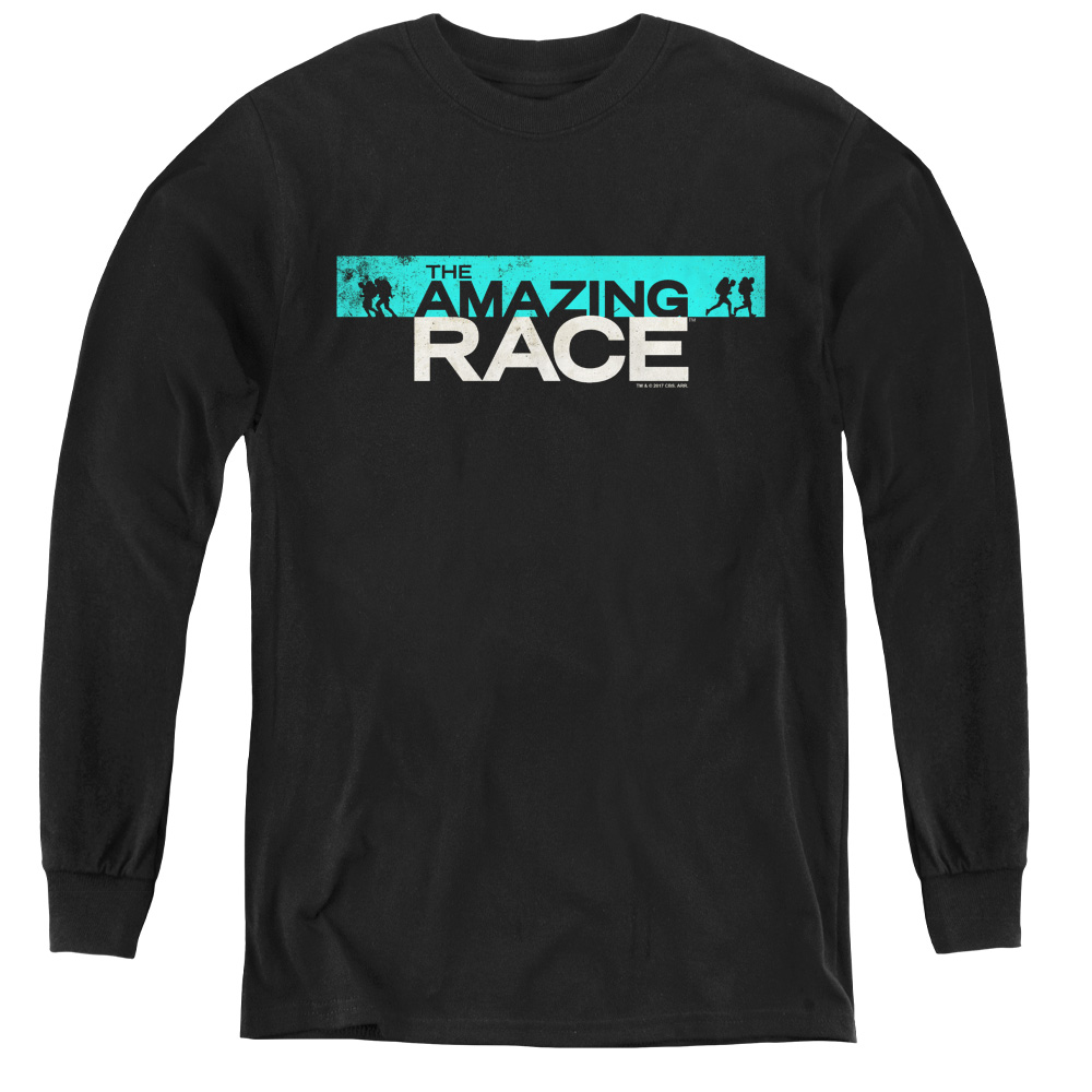 CBS1597-YL-2 Amazing Race & Bar Logo-Youth Long Sleeve Tee, Black - Medium