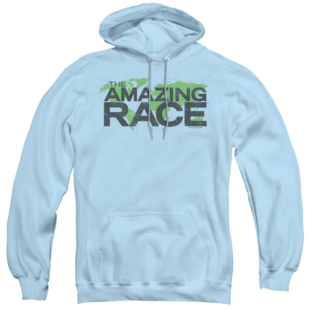 CBS1600-AFTH-2 Amazing Race & Race World-Adult Pull-Over Hoodie, Light Blue - Medium