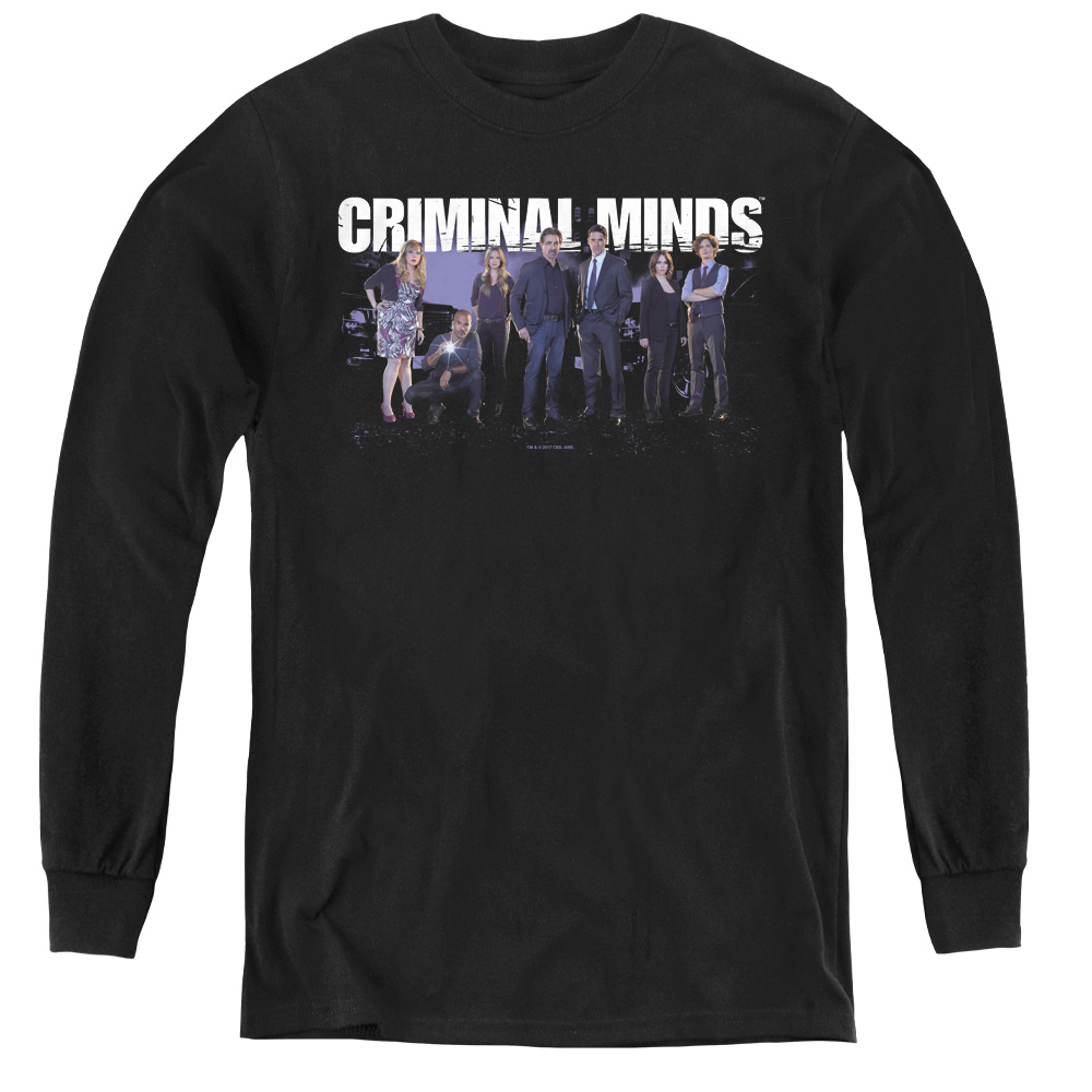CBS1603-YL-2 Criminal Minds & Season 10 Cast-Youth Long Sleeve Tee, Black - Medium