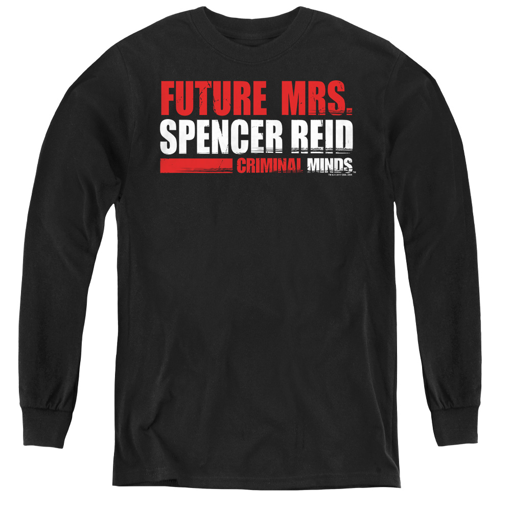 CBS1606-YL-4 Criminal Minds & Future Bride-Youth Long Sleeve Tee, Black - Extra Large