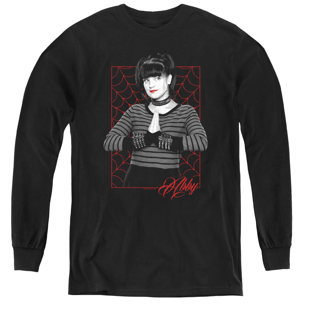 CBS1609-YL-2 Ncis & Abby Webs-Youth Long Sleeve Tee, Black - Medium