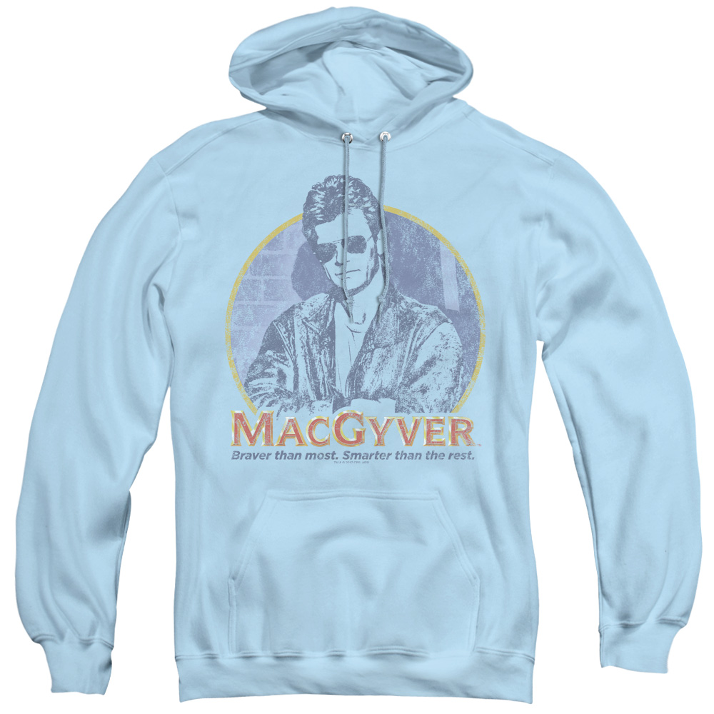 CBS1640-AFTH-6 Macgyver & Title-Adult Pull-Over Hoodie, Light Blue - 3X