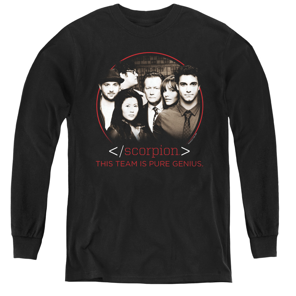 CBS1668-YL-2 Scorpion & Cast-Youth Long Sleeve Tee, Black - Medium
