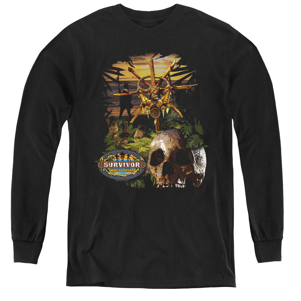 CBS1673-YL-2 Survivor & Jungle-Youth Long Sleeve Tee, Black - Medium
