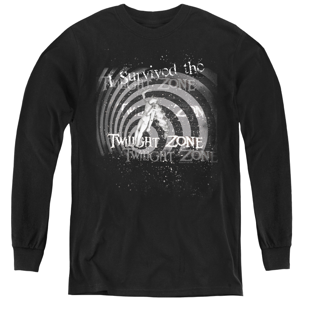 Twilight Zone & I Survived the - Youth Long Sleeve Tee, Black - Large