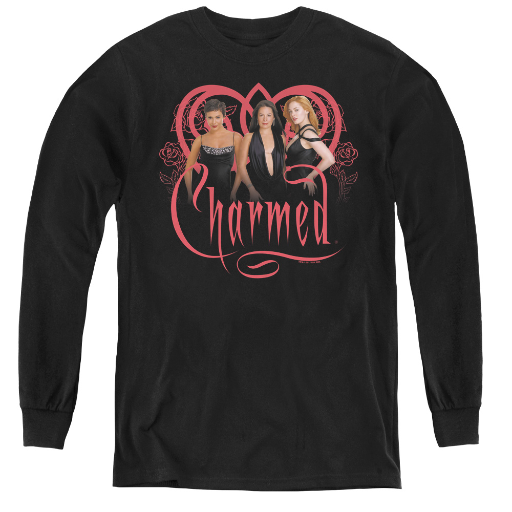 Charmed & Charmed Girls - Youth Long Sleeve Tee, Black - Medium