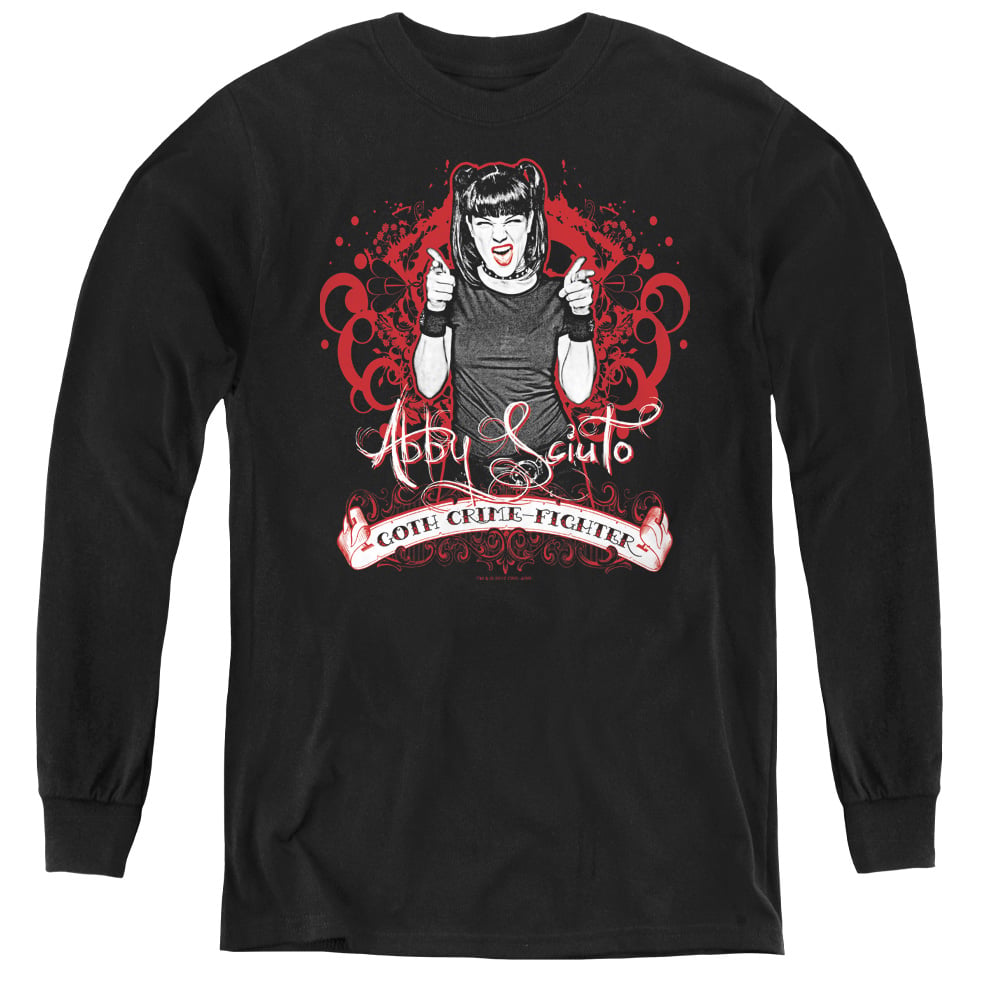 NCIS & Goth Crime Fighter - Youth Long Sleeve Tee, Black - Extra Large