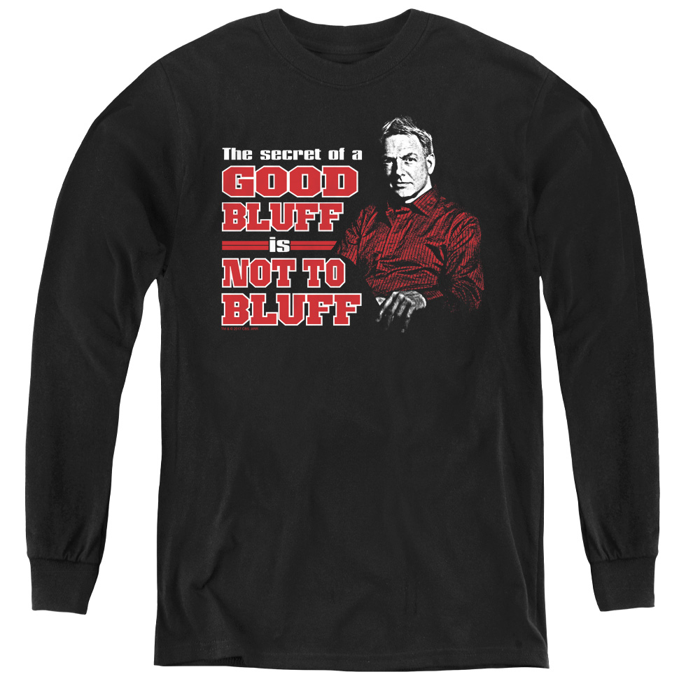 NCIS & No Bluffing - Youth Long Sleeve Tee, Black - Extra Large