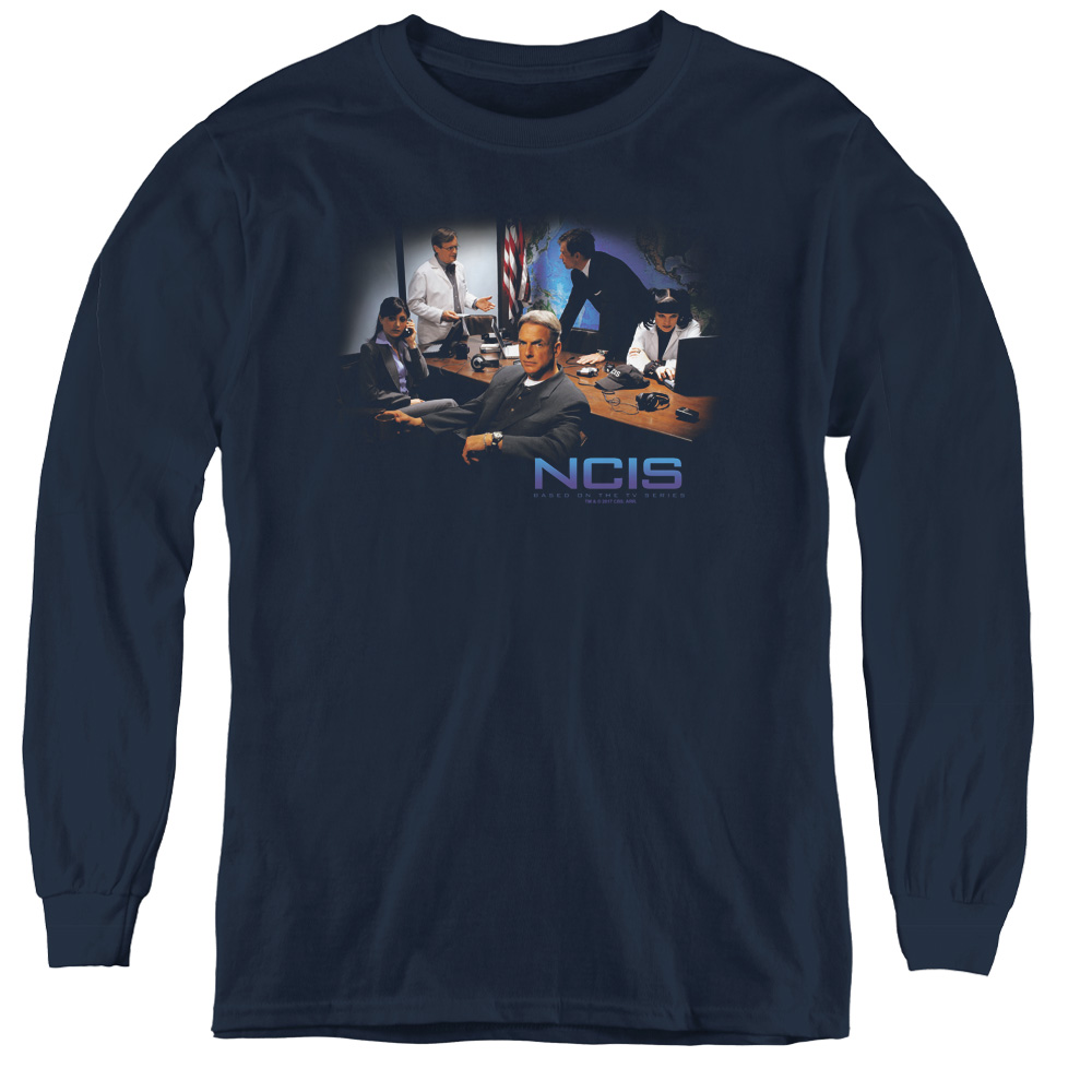 NCIS & Original Cast - Youth Long Sleeve Tee, Navy - Large