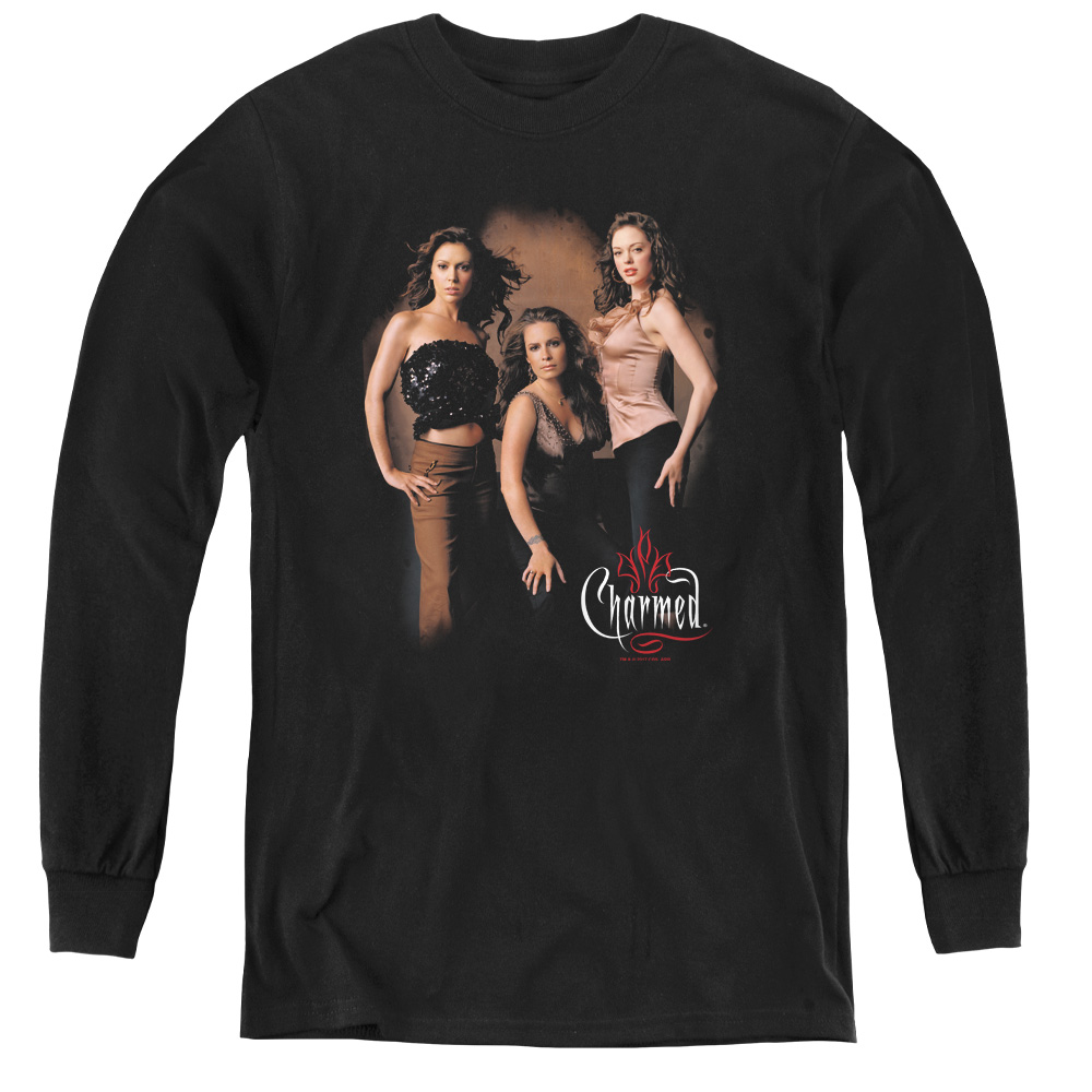 Charmed & Three Hot Witches - Youth Long Sleeve Tee, Black - Medium