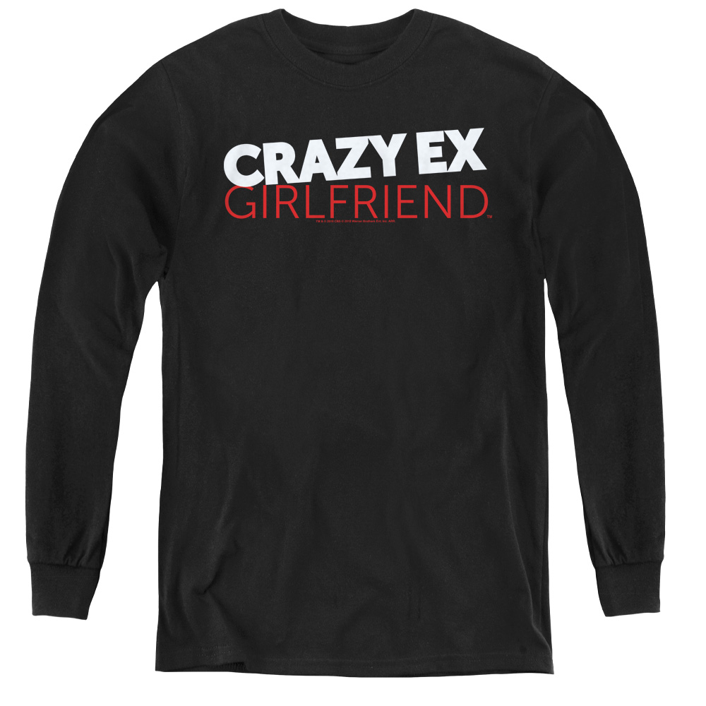 Crazy EX Girlfriend & Crazy Logo-Youth Long Sleeve Tee, Black - Extra Large