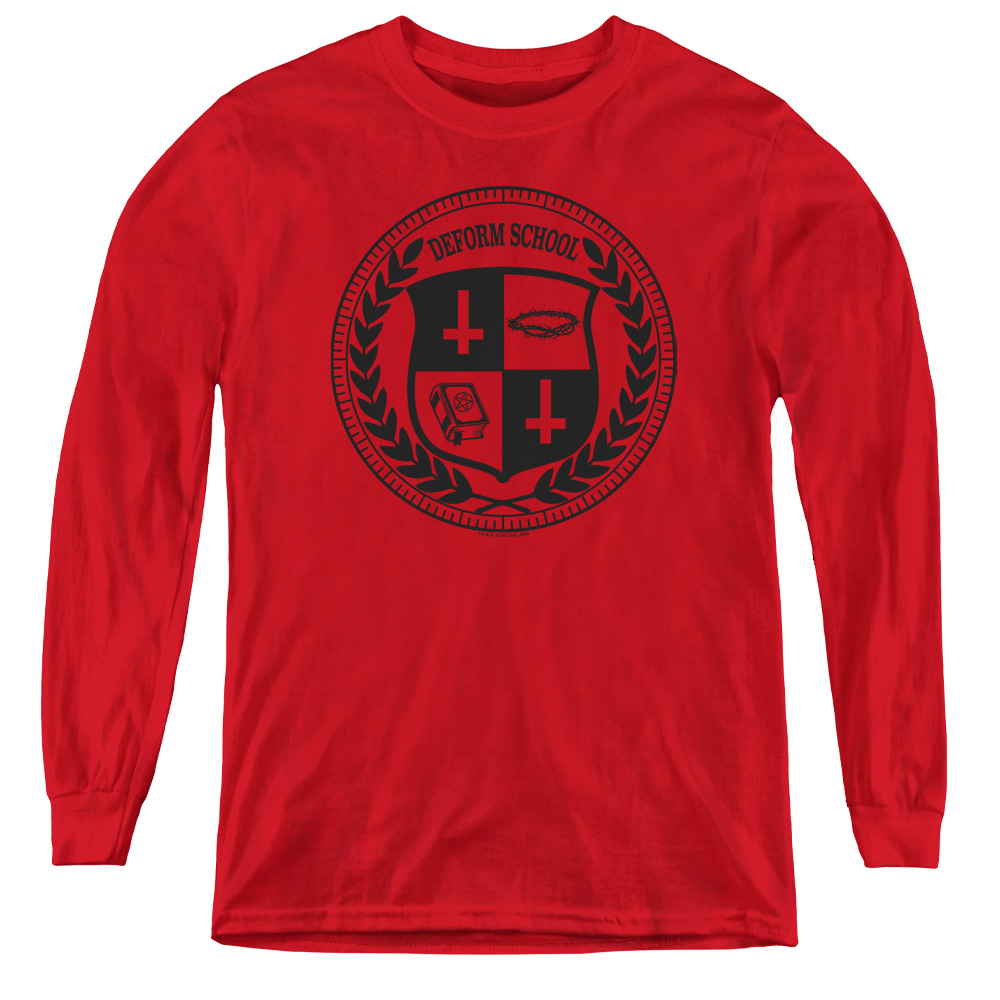 Hell Fest & Deform School-Youth Long Sleeve Tee, Red - Large