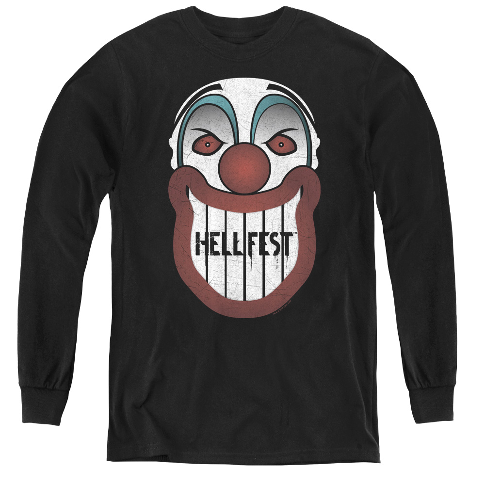 Hell Fest & Facade-Youth Long Sleeve Tee, Black - Extra Large
