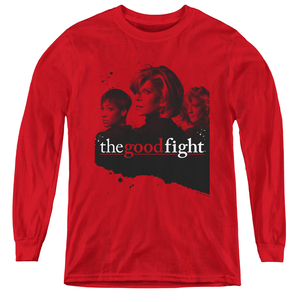 The Good Fight & Diane Lucca Maia-Youth Long Sleeve Tee, Red - Medium