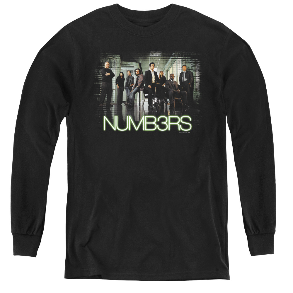 NUMB3RS & Numbers Cast - Youth Long Sleeve Tee, Black - Large