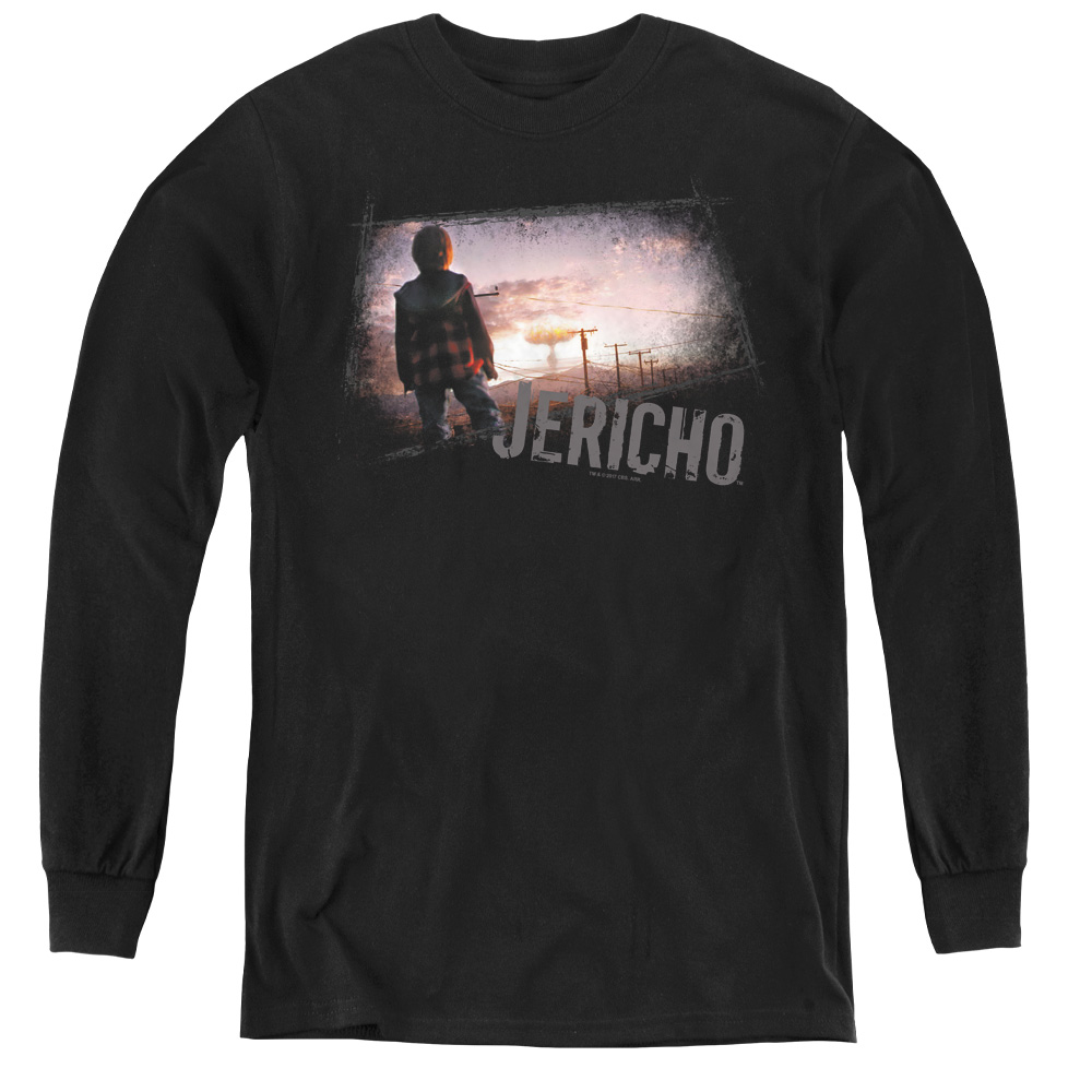 Jericho & Mushroom Cloud - Youth Long Sleeve Tee, Black - Extra Large