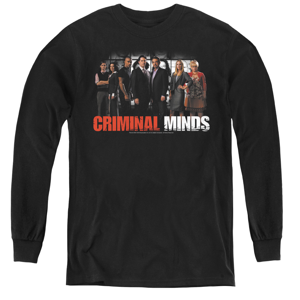 Criminal Minds & The Brain Trust - Youth Long Sleeve Tee, Black - Extra Large
