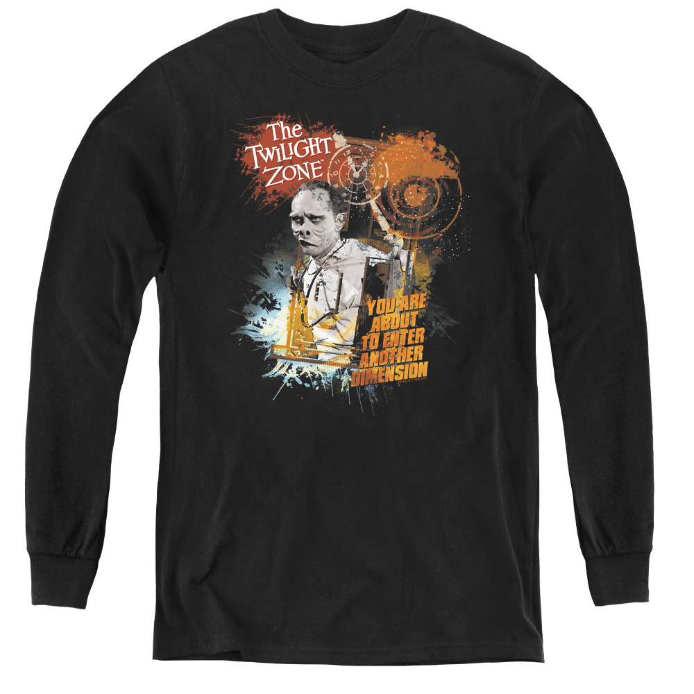 Twilight Zone & Enter at Own Risk - Youth Long Sleeve Tee, Black - Extra Large