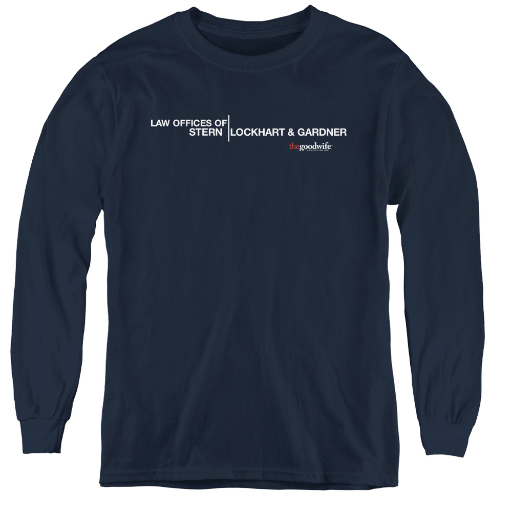 CBS813-YL-2 The Good Wife & Law Offices - Youth Long Sleeve Tee, Navy - Medium