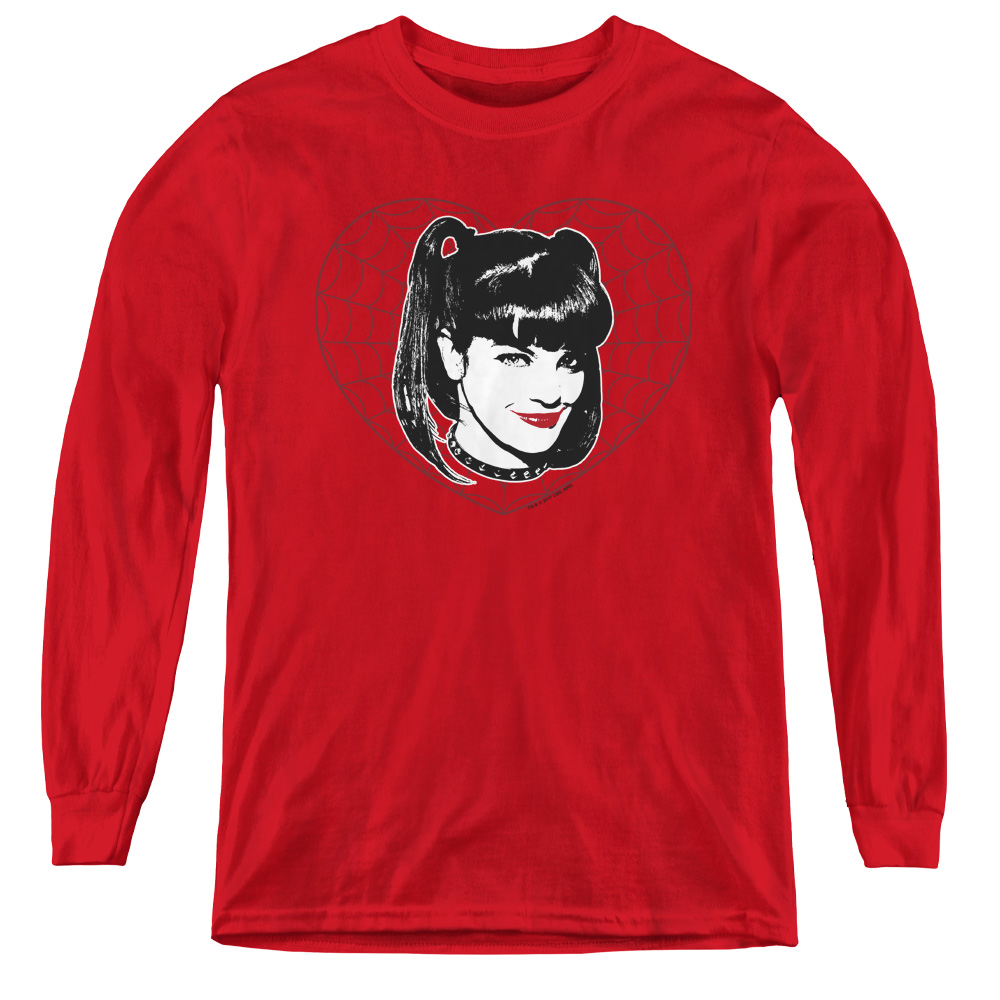 CBS818-YL-2 NCIS & Abby Heart - Youth Long Sleeve Tee, Red - Medium